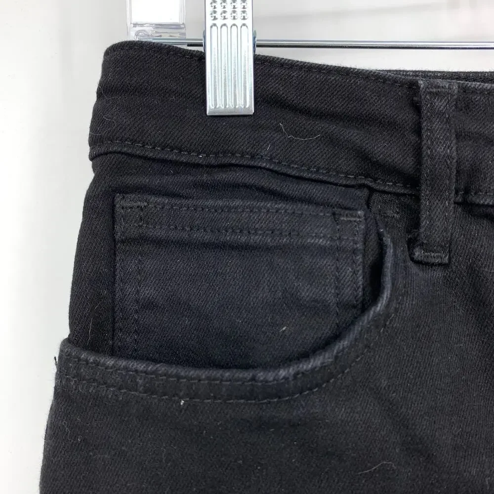 Zara Jeans Women's Size 8 Into The Classics Cropped Kick Boot Button Fly Black - Picture 5 of 7